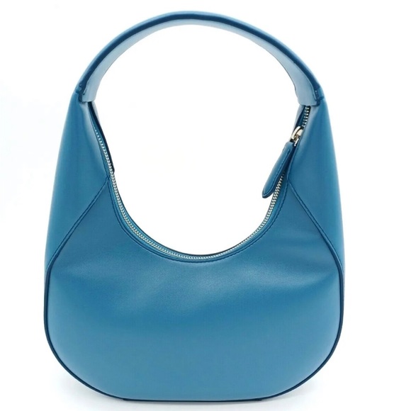 New STELLA MCCARTNEY Small Perforated Logo Alter Leather Hobo Bag - Teal - Picture 2 of 10